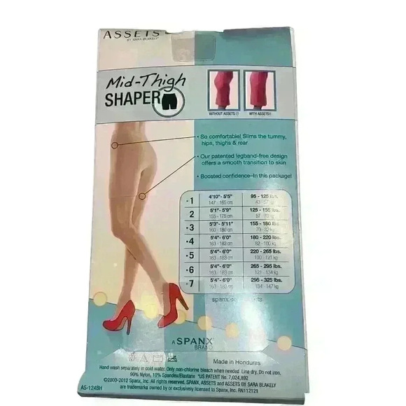 New In Box Spanx Assets By Sara Blakey Hi-Waist Mid-Thigh Shaper Nude Size 5 - Picture 5 of 5